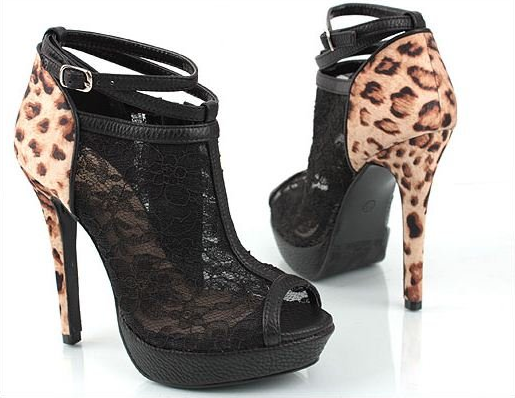 Sapato Sandalia Boot Salto Animal Print Leopardo